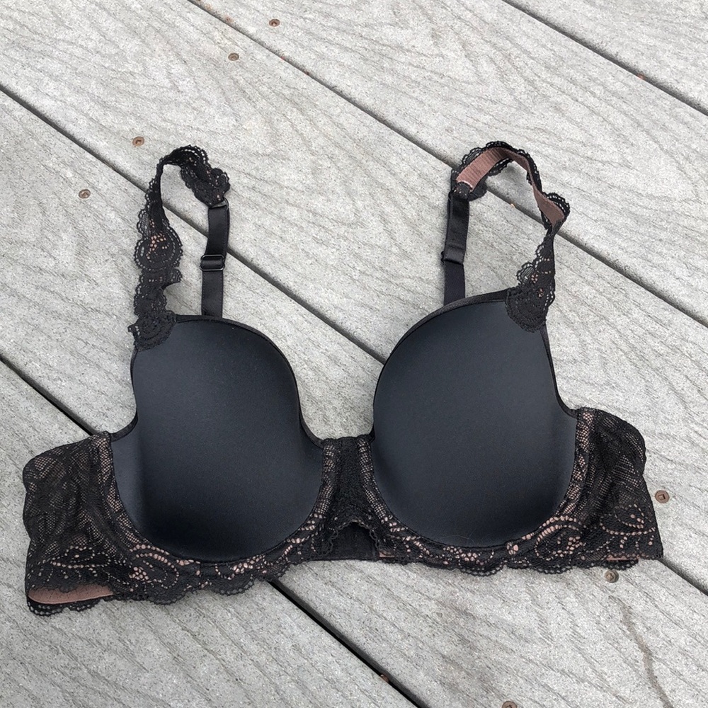 Wacoal Vivid encounter lace trim bra 36B Black style 853395